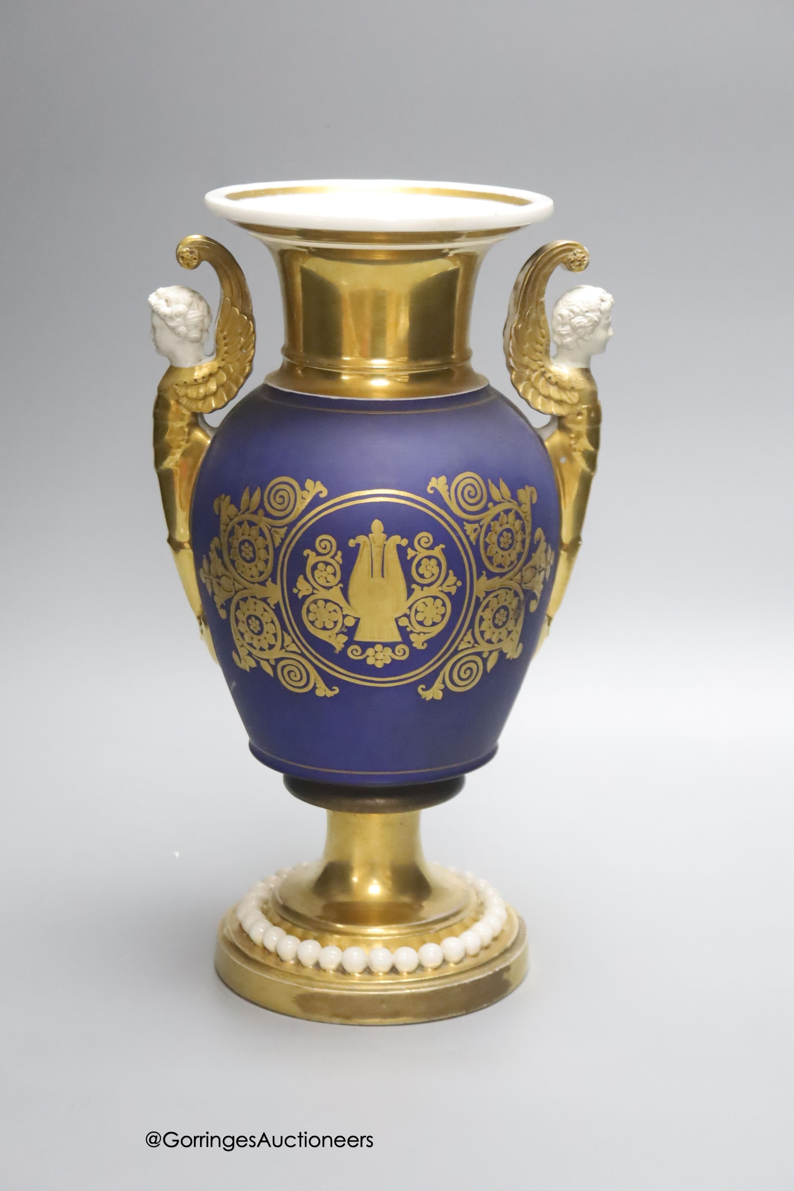 A 19th century Paris porcelain vase, painted with Marie Therese, height 30cm